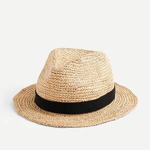 NWT J. Crew Raffia Straw Packable Fedora